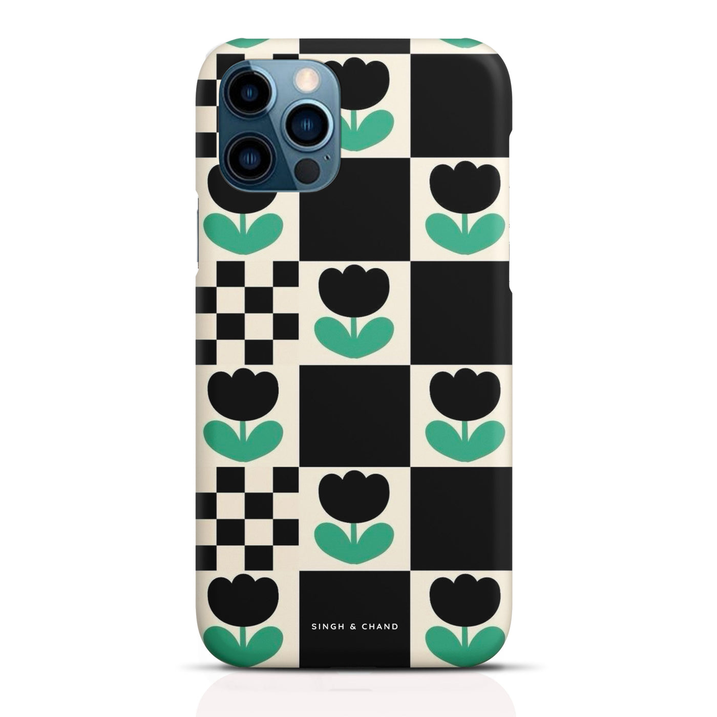 Checkered flower Matt Phone Case