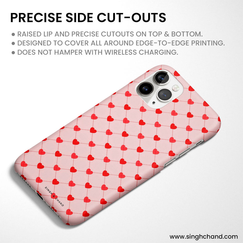 Pink Hearts Matt Phone Case