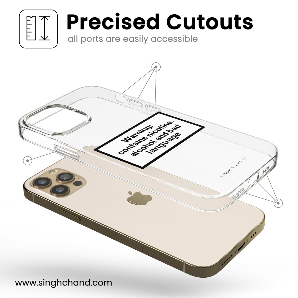 Warning Contains Nicotine Silicon Phone Case