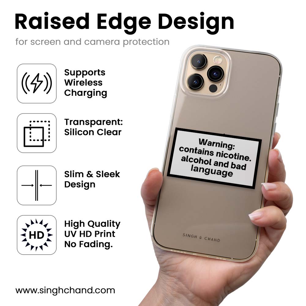 Warning Contains Nicotine Silicon Phone Case