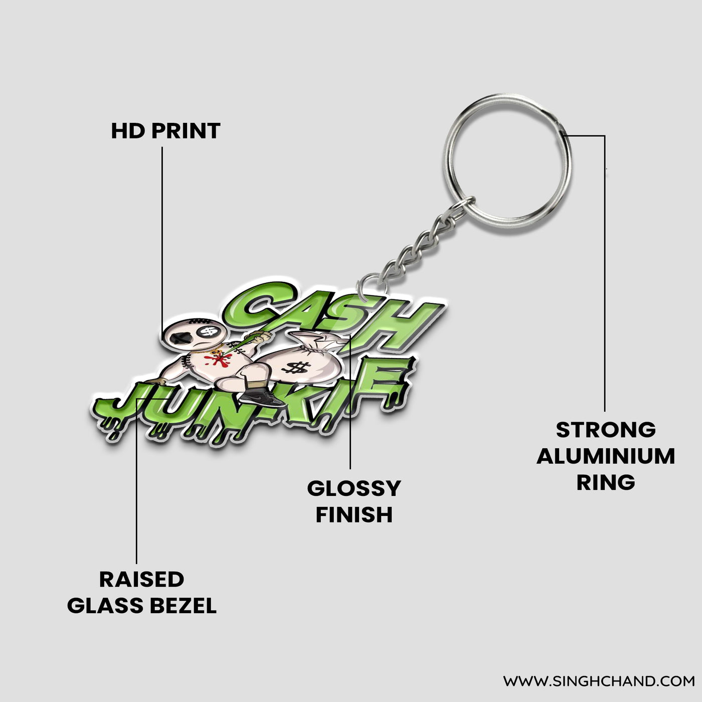 Cash Junkie Keychain