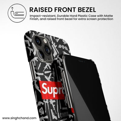 Black and Grey riffle print iPhone 7 Plus