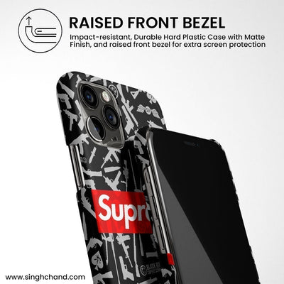 Black and Grey riffle print iPhone 13 Mini Phone Case