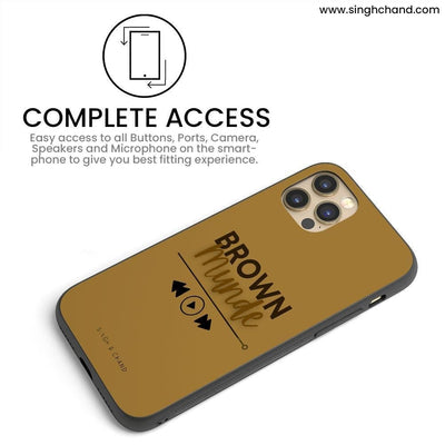 Pause play button BROWN MUNDE iPhone 13 Mini Phone Case