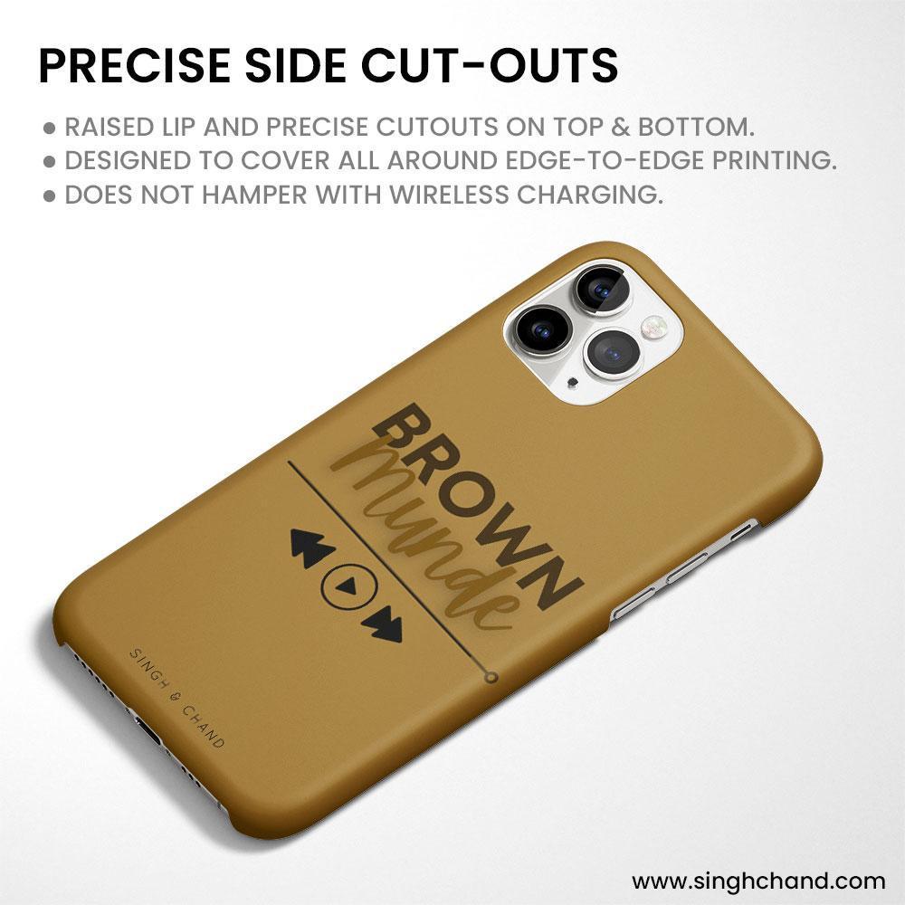 Pause play button BROWN MUNDE iPhone 13 Mini Phone Case