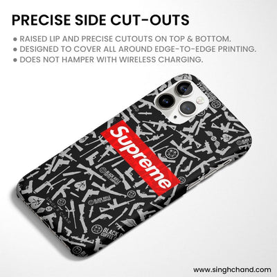 Black and Grey riffle print iPhone XR