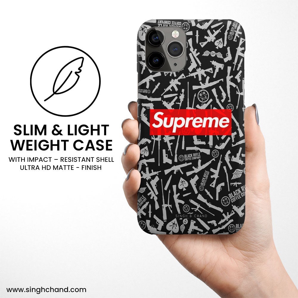 Black and Grey riffle print iPhone XR