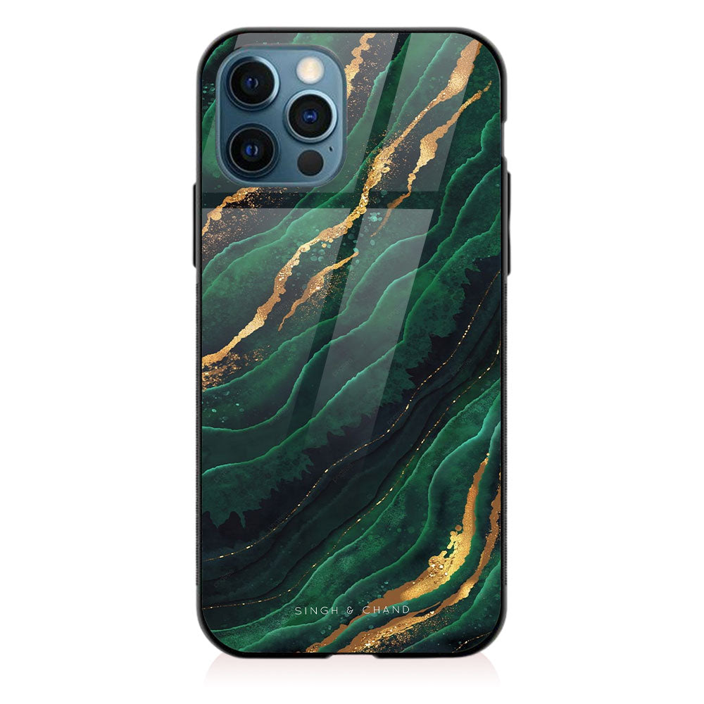 FLUID ART - EMERALD iPhone 12 Pro Max Phone Case