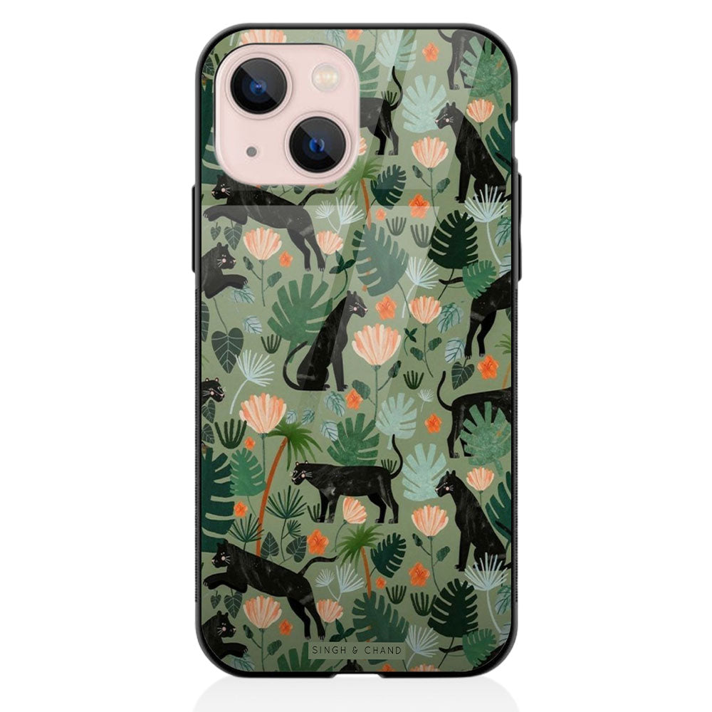 BLACK PANTHER IN THE JUNGLE iPhone 13 Phone Case