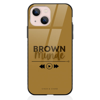 Pause play button BROWN MUNDE iPhone 13 Mini Phone Case