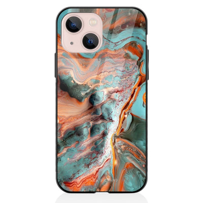 FLUID ART - BLUE iPhone 13 Mini Phone Case