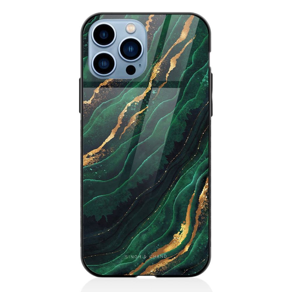 FLUID ART - EMERALD iPhone 13 Pro Max Phone Case