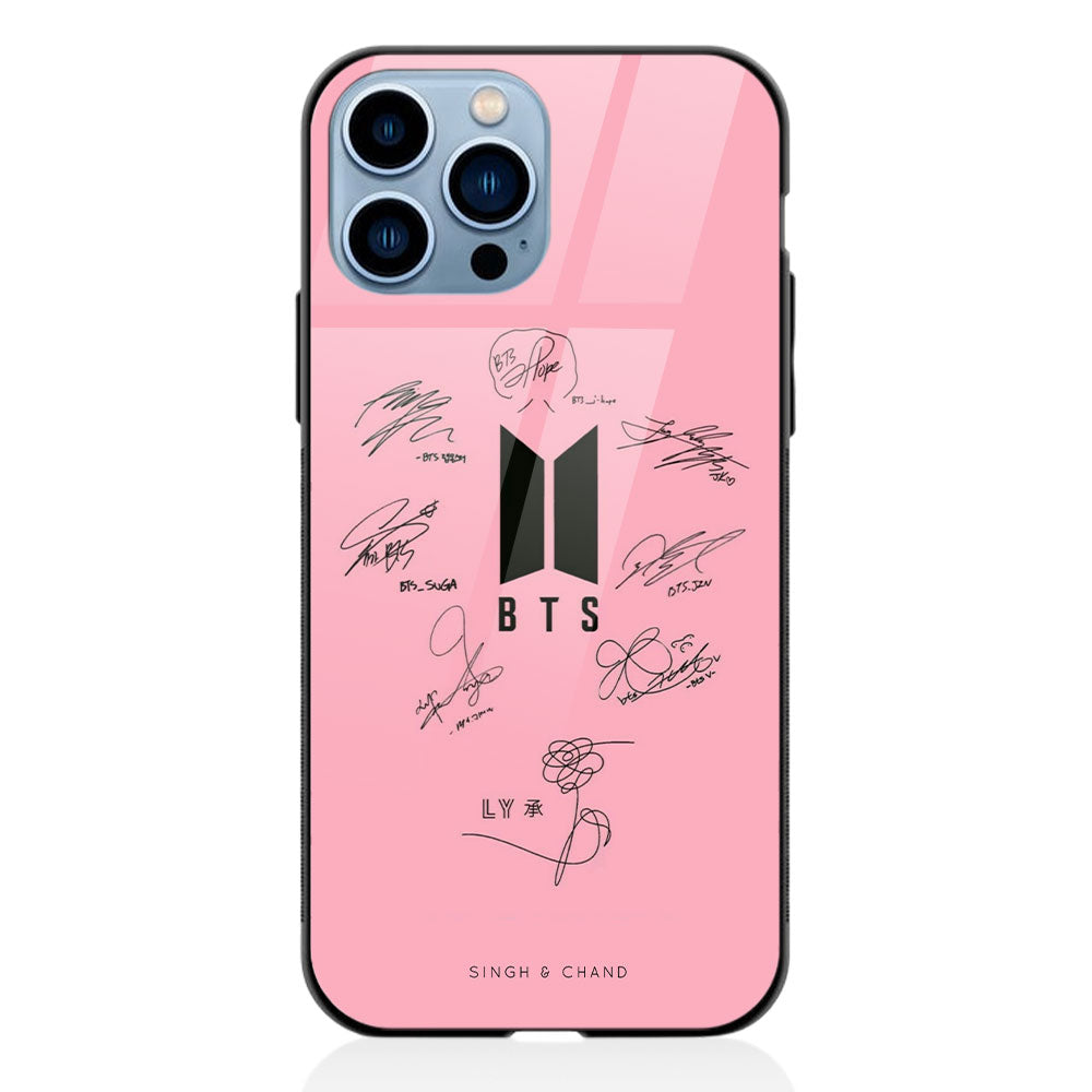 BTS Autograph iPhone 13 Pro Max Phone Case