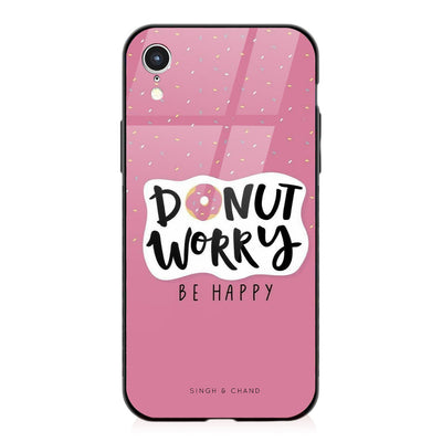 "donut worry BE HAPPY" iPhone XR Phone Case