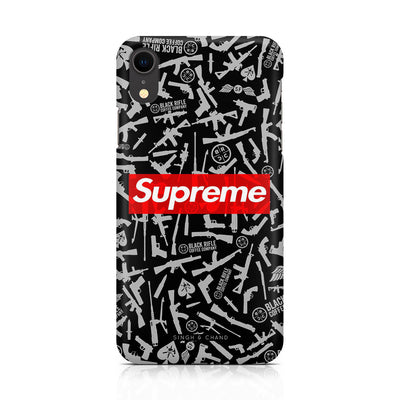 Black and Grey riffle print iPhone XR