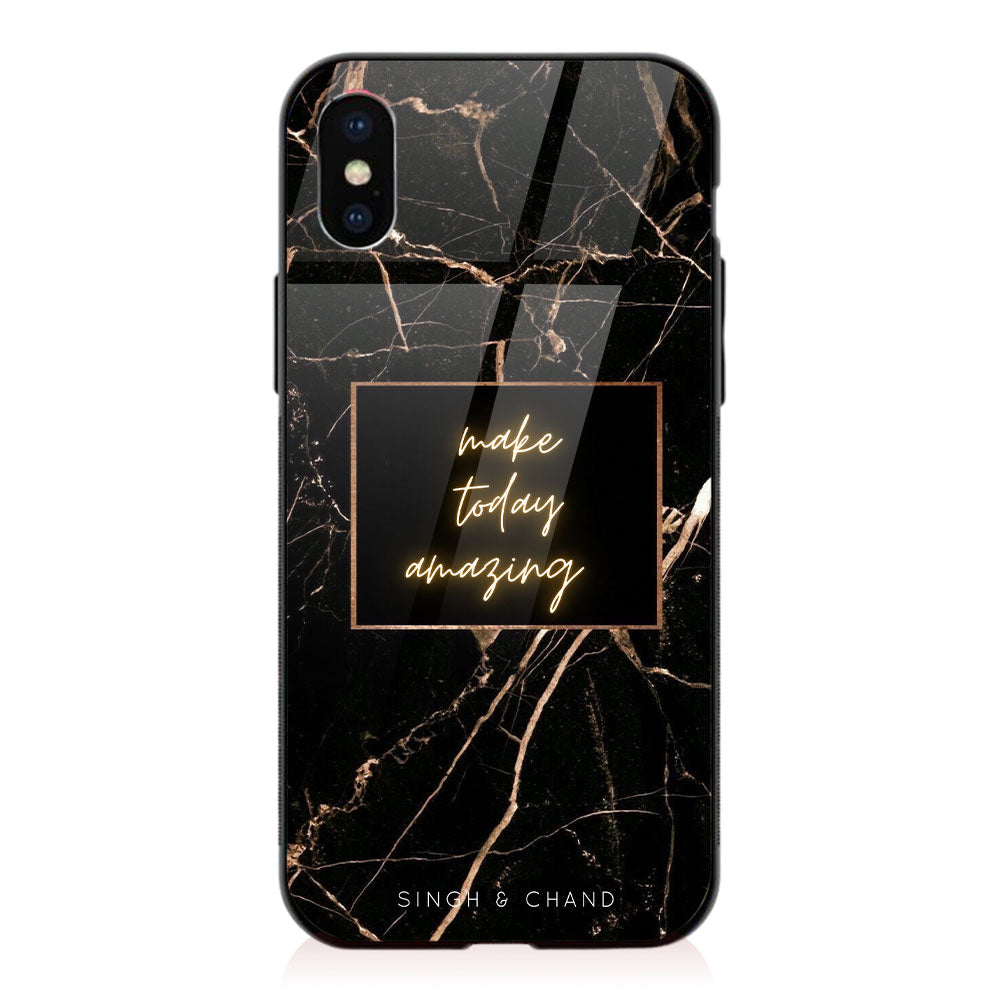 Black Marble iPhone XS Case