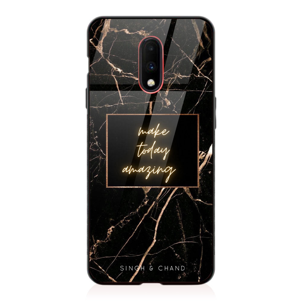 Black Marble One Plus 7 Case